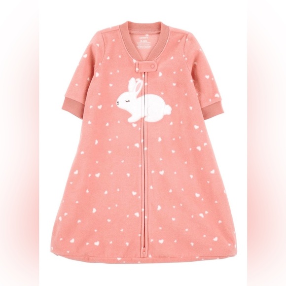 NWT Baby Girl Carter's 2-Way Zip Fleece Sleep Sack - Picture 1 of 4